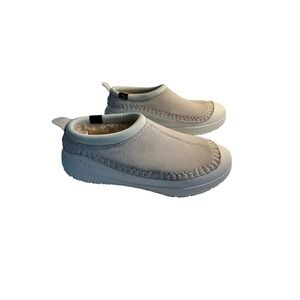 L.L. Bean Wicked Good Max Slippers‎ Size 10 Silver Birch Pearl Suede Shearling
